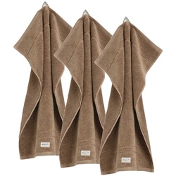 GANT Gästetuch, 3er Pack - Premium Handtuch, Frottee, Bio-Baumwolle Beige 30x50cm