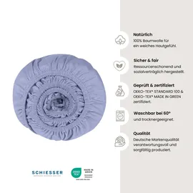 SCHIESSER Spannbettlaken Jessi Baumwolle 100 x 200 cm hellblau