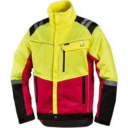 L+D Forstschutz-Jacke Komfort 4112 gelb/rot Kwf geprüft, Größe: XL