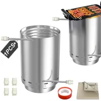 UISEBRT Poolheizung aus Edelstahl mit Heizspirale, 28 L Brennholz-Feuertonne, 2-in-1 Anschluss Ø32/38 mm, mit Aschewanne & Feuerschutzmatte