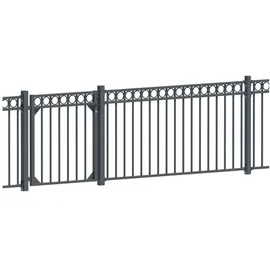 GAH Alberts Zaunpfosten 51 x 51 mm 170 cm Schwarz/Aluminium