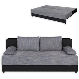 Roller Boxspringsofa - grau-schwarz - Dauerschläfer Sofa Couch Gästecouch