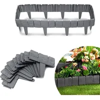 Beeteinfassung Rasenkante Stein Rasenkante Kunststoff PP-Beetbegrenzung Beetumrandungenfür Garten,Wiese LxH 25x23cm20-teilige/5M Anthrazit - Yardin