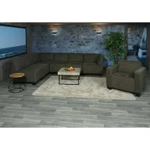 Mendler Modular Sofa-System Couch-Garnitur Lyon 6-1, Stoff/Textil ~ braun