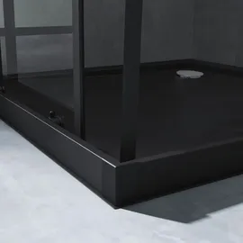 Mai&Mai Ravenna16L K Eckdusche mit Schiebetür 80 x 120 cm Schwarz Sicherheitsglas