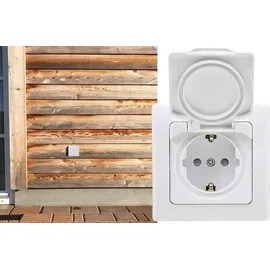 ChiliTec DELPHI Schutzkontakt-Steckdose IP44, 250V/ 16A, inkl. Rahmen, UP, weiß, 2 Stk - Schwarz