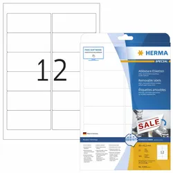 HERMA Special - Papier - matt - selbstklebend, entfernbarer Klebstoff - weiß - 9...