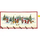 Eva Rosenstand Wandbehang Kreuzstich Set Adventskalender, Zwerge im Schnee Zählmuster, Multifarbig