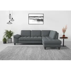 Ecksofa SIT & MORE "Westham L-Form", grau, B:261cm H:88cm T:179cm, 100% Polyester, Sofas, mit Ottomane, mit oder ohne Bettfunktion, Bettkasten, Verstellung