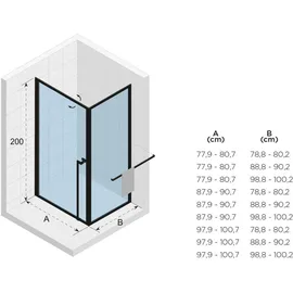 Riho Lucid Duschkabine mit Pendeltür 90 x 90 cm G005011121