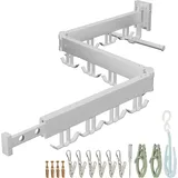 Relaxdays Klappbarer Wäscheständer zur Wandmontage 0 m weiß