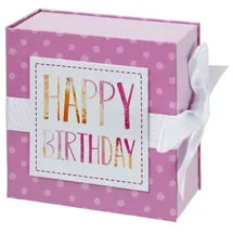 Hergo Creation Geschenkschachtel mit Band 13 x 13 cm Happy Birthday