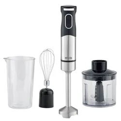 SILVA-HOMELINE SMS 6502 Stabmixer, 700 W, Zerkleinerer, Schneebesen, Mixbecher, inox-schwarz