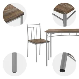 ML-Design Essgruppe Set 5-Tlg Esstisch mit 4 Stühlen, Treibholz, für 4 Personen,