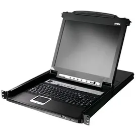 ATEN CL5708M DE KVM-Switch, 8-Port 17"-LCD Single Rail (PS/2-USB VGA) DE-Layout