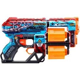 XShot X-Shot Skins Dread Apocalypse Dartblaster mit Doppeltrommel-Magazin, 12 Darts & einzigartigem Aussehen