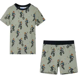 Kinderpyjama mit Kurzen Ärmeln Hellkhaki 116