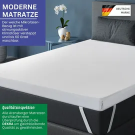 Arensberger Topper ESSENCE, Gelschaum Matratzentopper, waschbarer Bezug, geeignet für Federkern & Schaumstoff Matratzen, H2 H3, Matratzenauflage Höhe 5cm