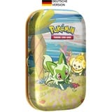 Pokémon-Sammelkartenspiel: Mini-Tin-Boxen Paldea-Freunde – Felori (2 Boosterpacks, 1 Bildkarte & 1 Stickerbogen) Deutsche Version