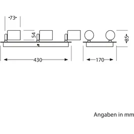 ledscom.de Deckenleuchte WAIKA, 6-flammig, schwarz matt, 6x GU10 max. 60W