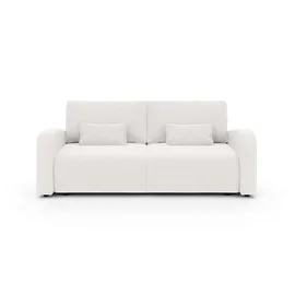OTTO home 3-Sitzer OTTO HOME "JIGGS wahlweise Schlafsofa mit Bettkasten, Maße B/H/T: 228/96/110 cm", beige (creme), B:228cm H:96cm T:110cm, 100% Polyester, Sofas, Sofa mit Wellenunterfederung, enthält 2 Rückenkissen und 2 Zierkissen