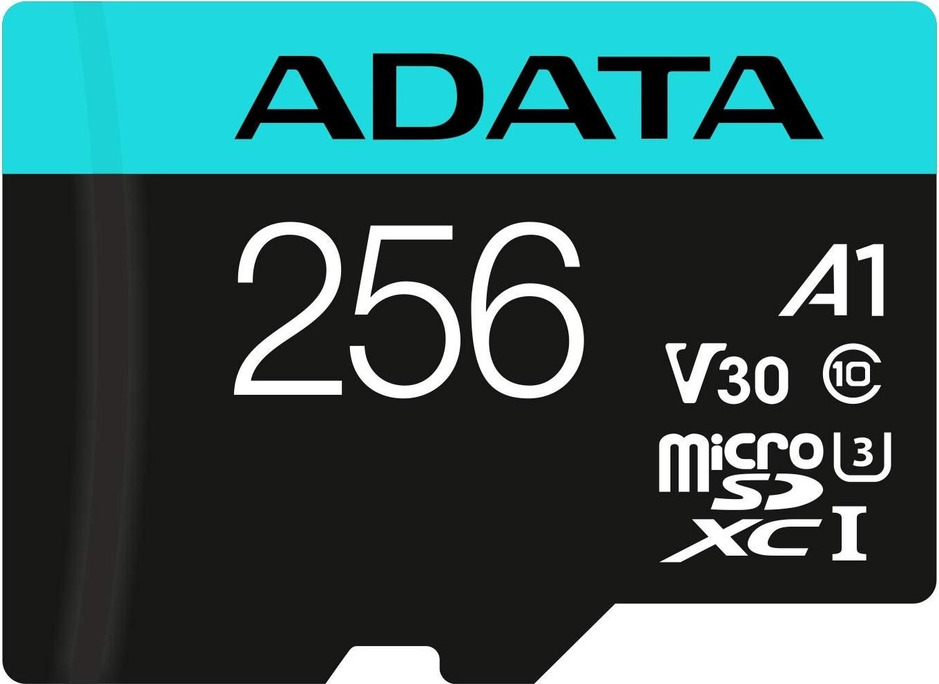 Adata Premier Pro Inkl. Adapter (microSDHC, 256 GB, U3, UHS-I), Speicherkarte, Blau, Schwarz