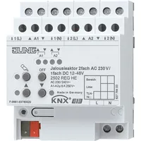 Jung KNX Jalousieaktor 2-fach 230V/1-fach 48V, 4TE REG, Schaltaktor