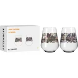 Ritzenhoff & Breker RITZENHOFF 3911001 Universalglas 2er-Set 500 ml - Schattenfauna Set Nr. 1, Dschungel-Motiv bunt - Made in Germany, Grün, Rot, Pink