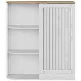 Okwish Eckvitrine, Weiß, Holzwerkstoff, 68x76x25 cm, Wohnzimmer, Wohnwände, Vitrinenschränke