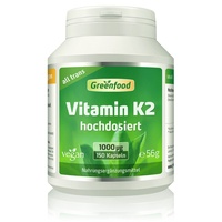 Vitamin K2 (MK7, all-trans), 1000 μg, hochdosiert, 150 Kapseln - für Knochenerhalt und eine normale Blutgerinnung. OHNE künstliche Zusätze. Ohne Gentechnik. Vegan.