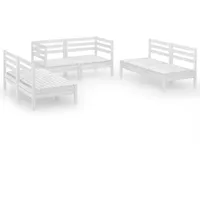 vidaXL Garten-Lounge-Set 6-tlg. weiß Kiefer