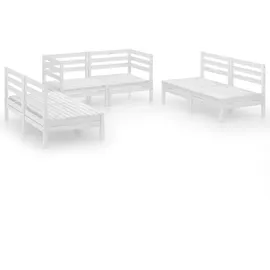 vidaXL Garten-Lounge-Set 6-tlg. weiß Kiefer