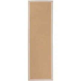carpetfine Sisalteppich CARPETFINE "Sisal , auch als Läufer erhältlich", beige, B:80cm H:5mm L:400cm, Sisal, Teppiche, Sisalteppich, mit farbiger Bordüre, Anti Rutsch Rückseite, viele Größen, Wohnzimmer