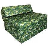 Klappmatratze Klappmatratze Gästematratze "CAMO" mit Kopfteil Größe 200x70x10cm, FORTISLINE grün