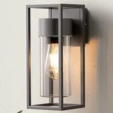 EDISHINE Wandleuchte Aluminium, Glas IP44 ohne Leuchtmittel schwarz