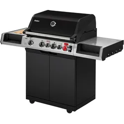 Gasgrill ENDERS "Uniq 4 IK Cruster", schwarz, B:155cm H:120cm T:65,5cm, Grills, Keramikbrenner sorgt für 800C Infrarot-Oberhitze im Grill