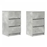 vidaXL Nachtschrank mit 3 Schubladen 39 x 35 x 65 cm Grau