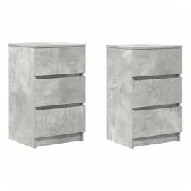 vidaXL Nachtschrank mit 3 Schubladen 39 x 35 x 65 cm Grau