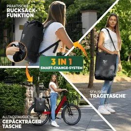 MIVELO 3in1 Fahrradtasche Gepäckträgertasche Rucksack mint