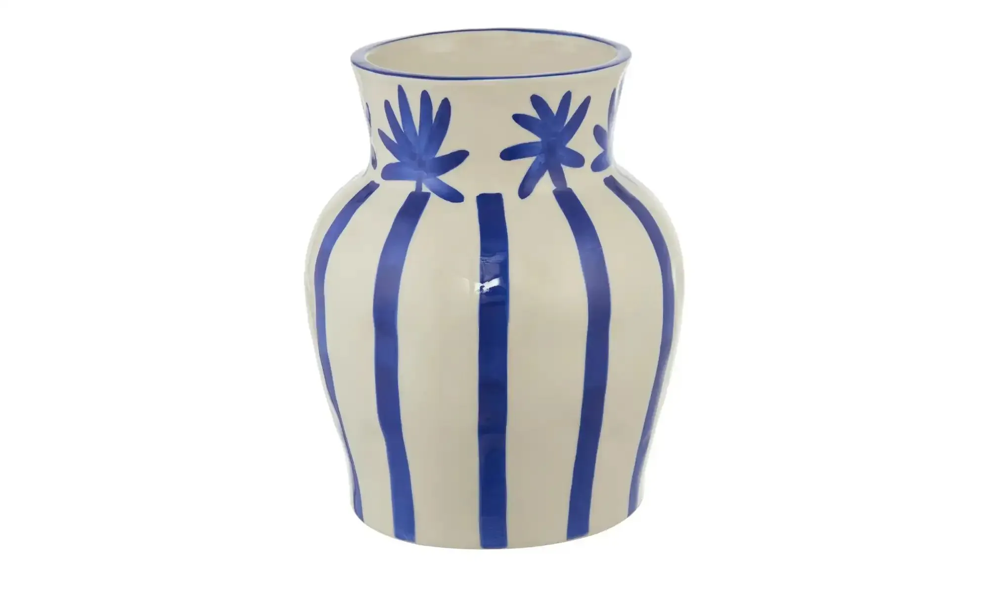 Vase   , blau , Steingut , Maße (cm): B: 12,5 H: 19,5 T: 7.5
