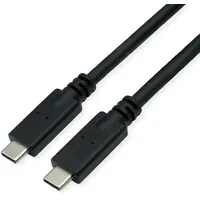 Roline USB 3.2 Gen 2 kompatibles Kabel, C-C, ST/ST, 10Gbit/s, Emark, 85W, schwarz, 7 m