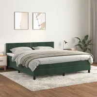 VidaXL Boxspringbett mit Matratze Dunkelgrün 180x200 cm Samt