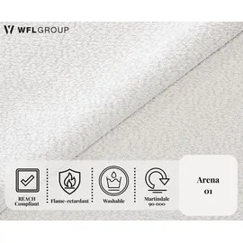 WFL GROUP Polsterbett Terra mit Bettkasten Creme Boucle 180x200 cm