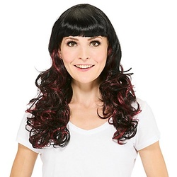 Perücke "Vampirin", schwarz/rot