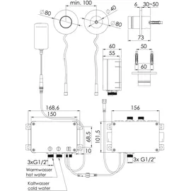 Steinberg 310 Thermostat-Wannenarmatur Matt Black