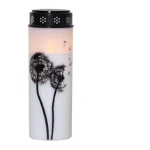 Star Trading Grabkerze Dandelion 21 cm weiß