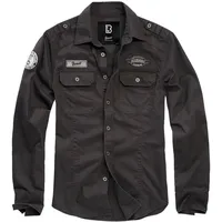 Brandit Textil Luis Vintage Langarmhemd Black 2XL