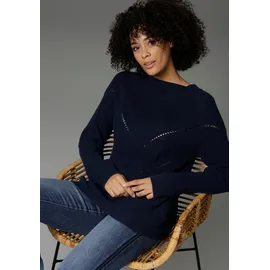 Aniston CASUAL Rundhalspullover Blau 48