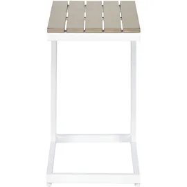 Beliani Beistelltisch 60 x 35 x 59 cm Braun/Weiß