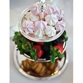 Edzard Etagere Faden, versilbert und anlaufgeschützt, 30 cm Höhe, 3-stöckig